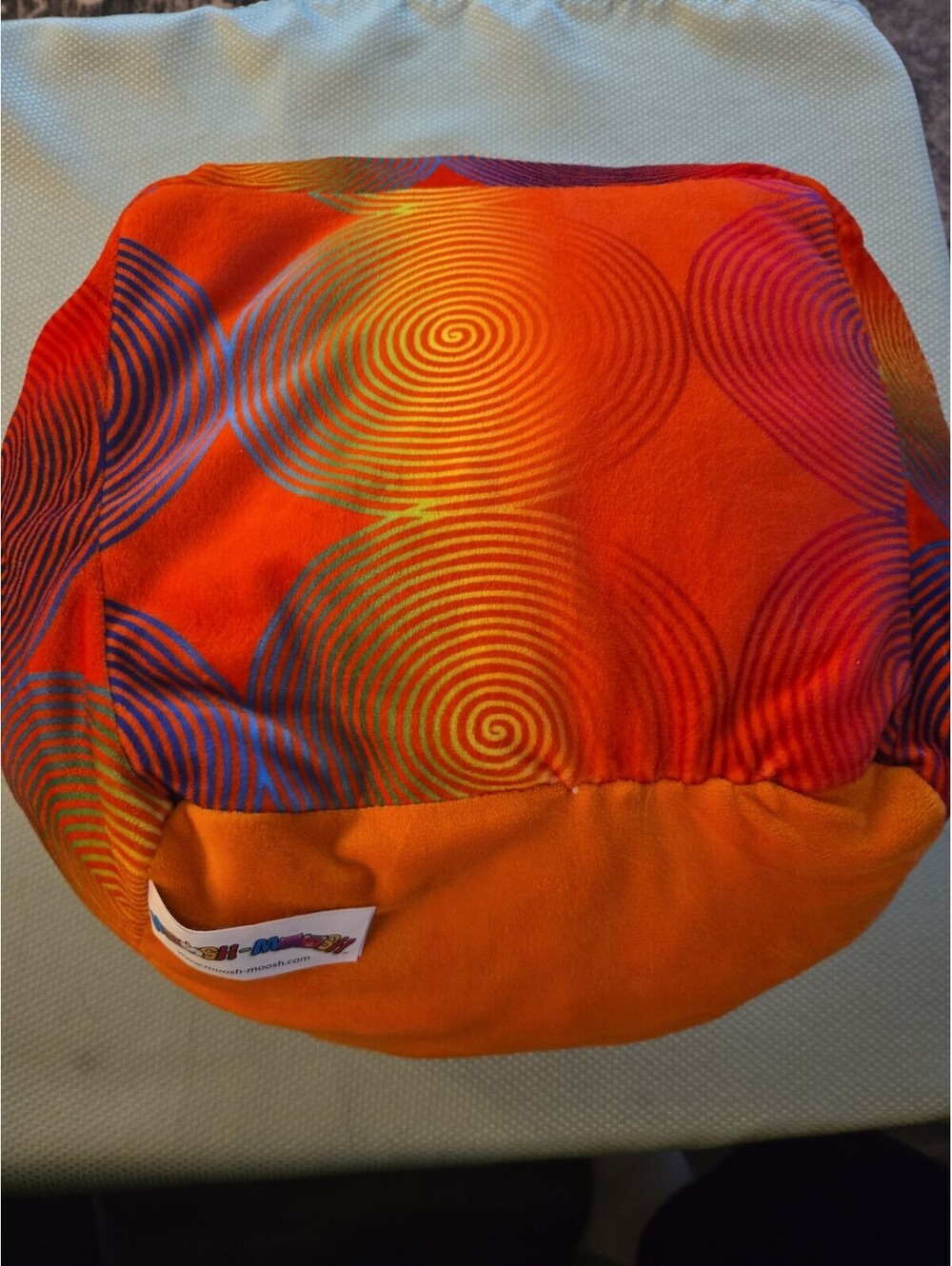 Moosh-Moosh Sparkle Eye Fox Plush Pillow - Orange Psychedelic Swirl - Picture 2 of 6